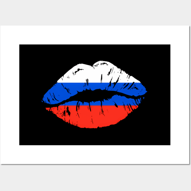 Russian Flag Lips For Russians Russia Wall Art by klei-nhanss